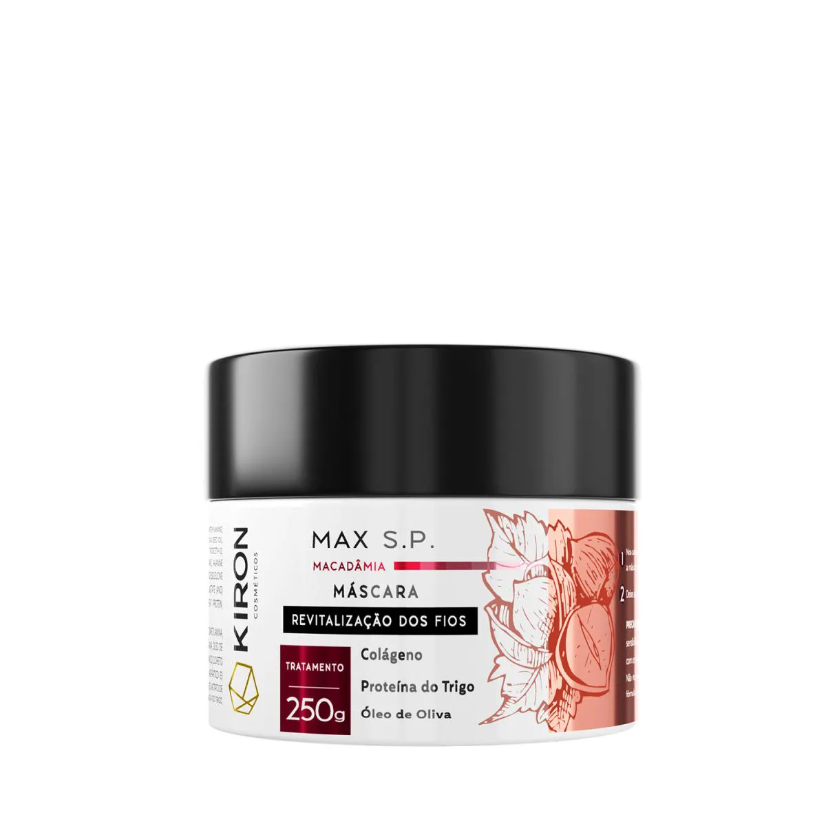 MáSCARA MACADâMIA MAX S.P. REVITALIZAçãO DOS FIOS KIRON COSMéTICOS 250G