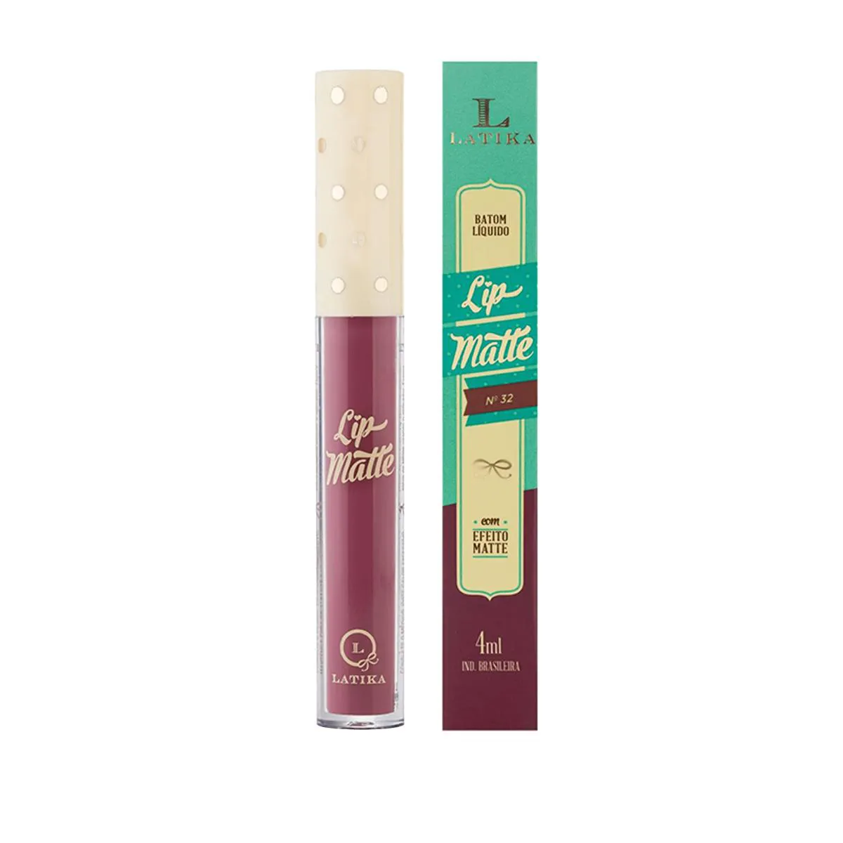 Latika Lip Nude Nº 32 - Batom Líquido Matte 4ml LipMatte-NudeN°32