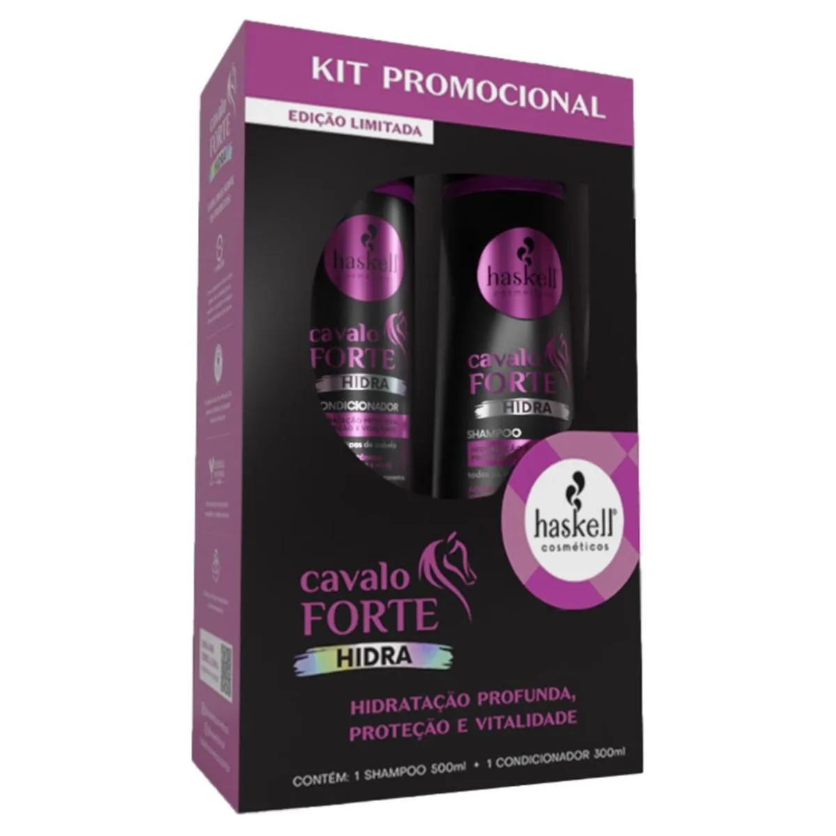 PROMOPACK HASKELL CAVALO FORTE HIDRA KIT SHAMPOO 500ML  E CONDICIONADOR 300ML