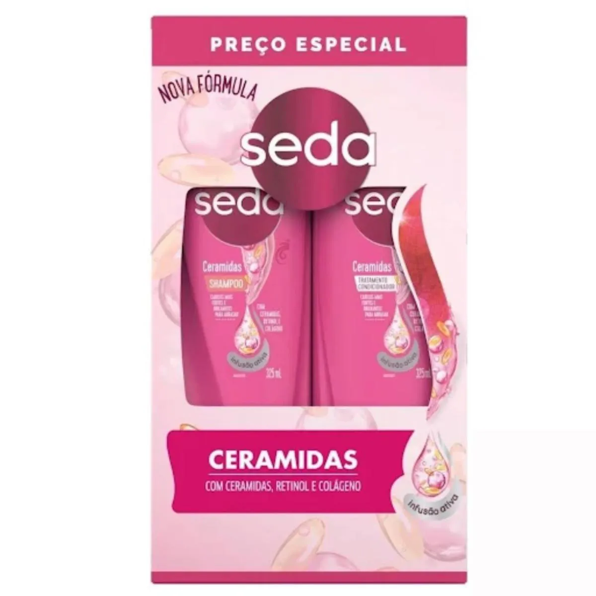 KIT SEDA CERAMIDAS SHAMPOO + CONDICIONADOR COM 325ML CADA