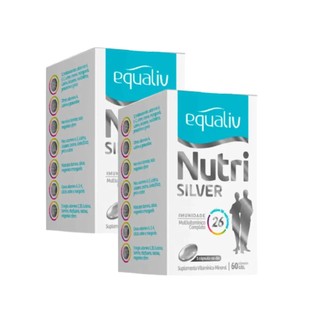 KIT POLIVITAMíNICO DE AZ EQUALIV NUTRI SILVER 60 CáPSULAS GEL - 2 UNIDADES