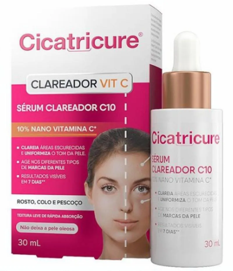 SéRUM FACIAL CLAREADOR CICATRICURE VIT C COM 30ML