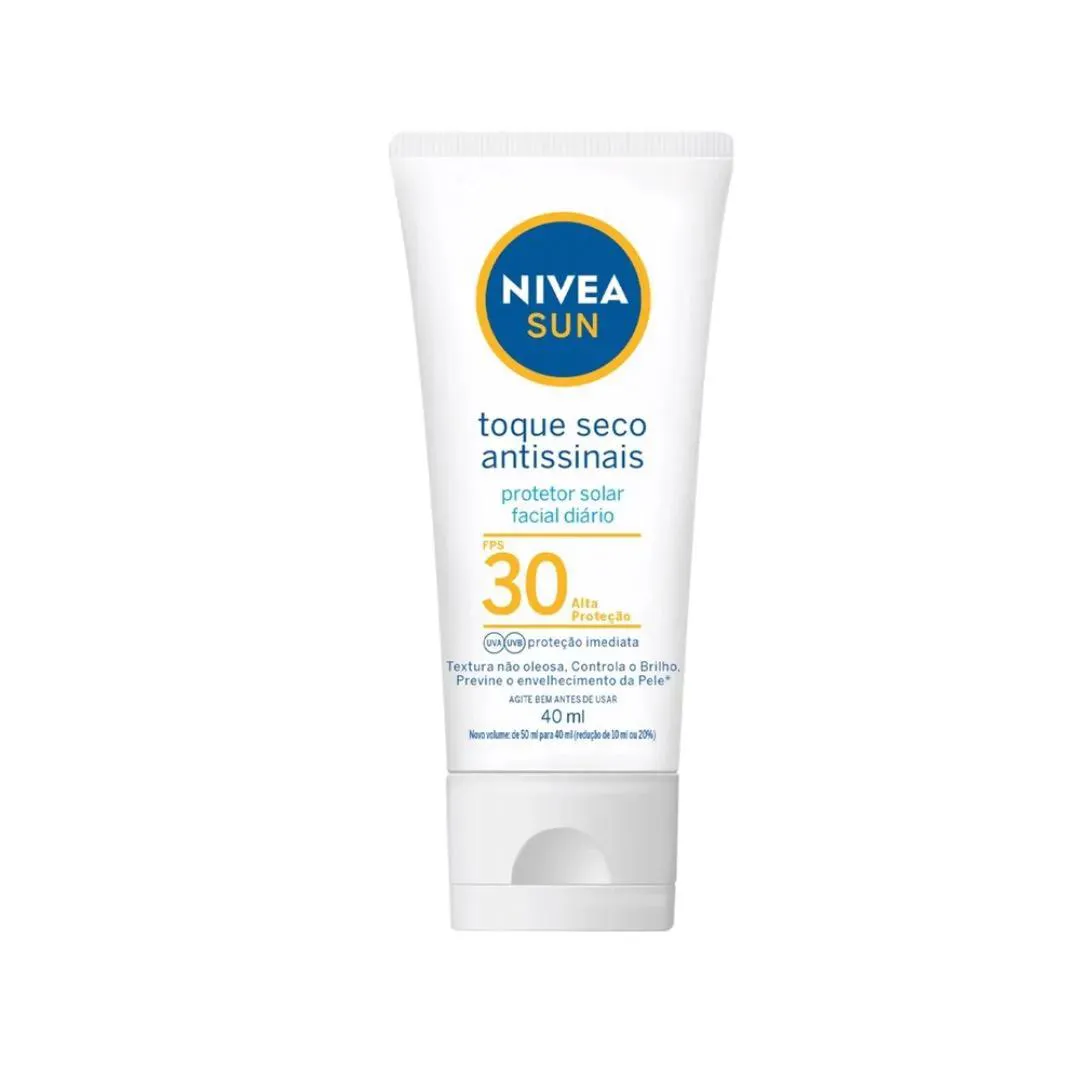 PROTETOR SOLAR FACIAL NIVEA SUN TOQUE SECO ANTISSINAIS FPS 30 40ML