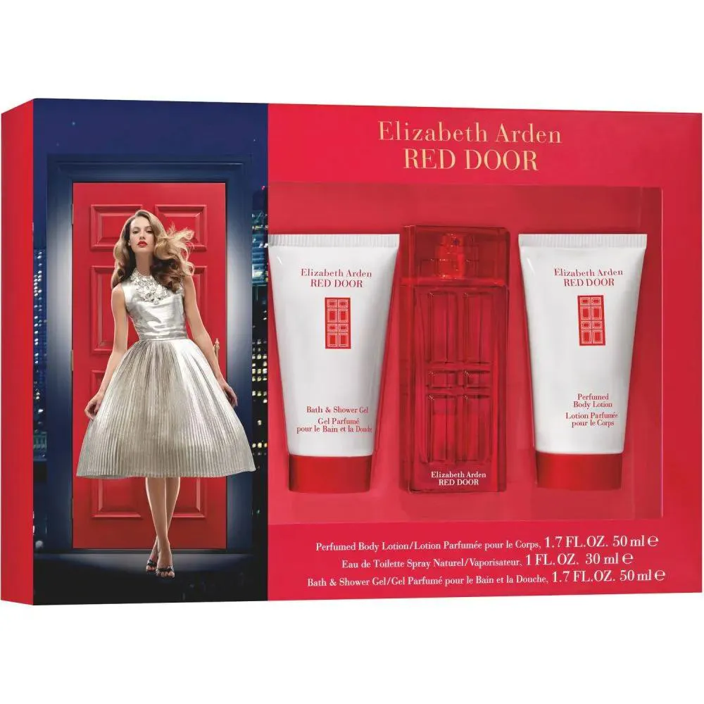 ELIZABETH ARDEN KIT RED DOOR FEMININO (EAU DE TOILETTE 30ML + LOÇÃO CORPORAL 50ML + GEL DE BANHO 50ML) - ANIVERSÁRIO PAT