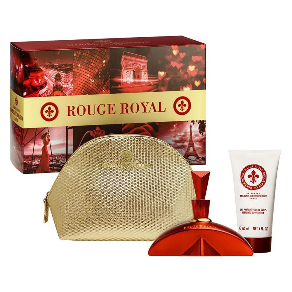 Kit Rouge Royal Marina De Bourbon Eau De Parfum 100ml + Loção Corporal 150ml + Necessaire