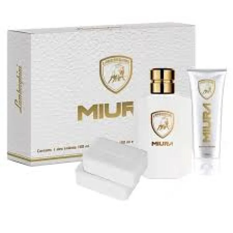 Kit Miura Lamborghini Deo Colônia 100ml - Perfume Feminino + Gel Pós Barba 100ml + 2 Sabonetes 100g