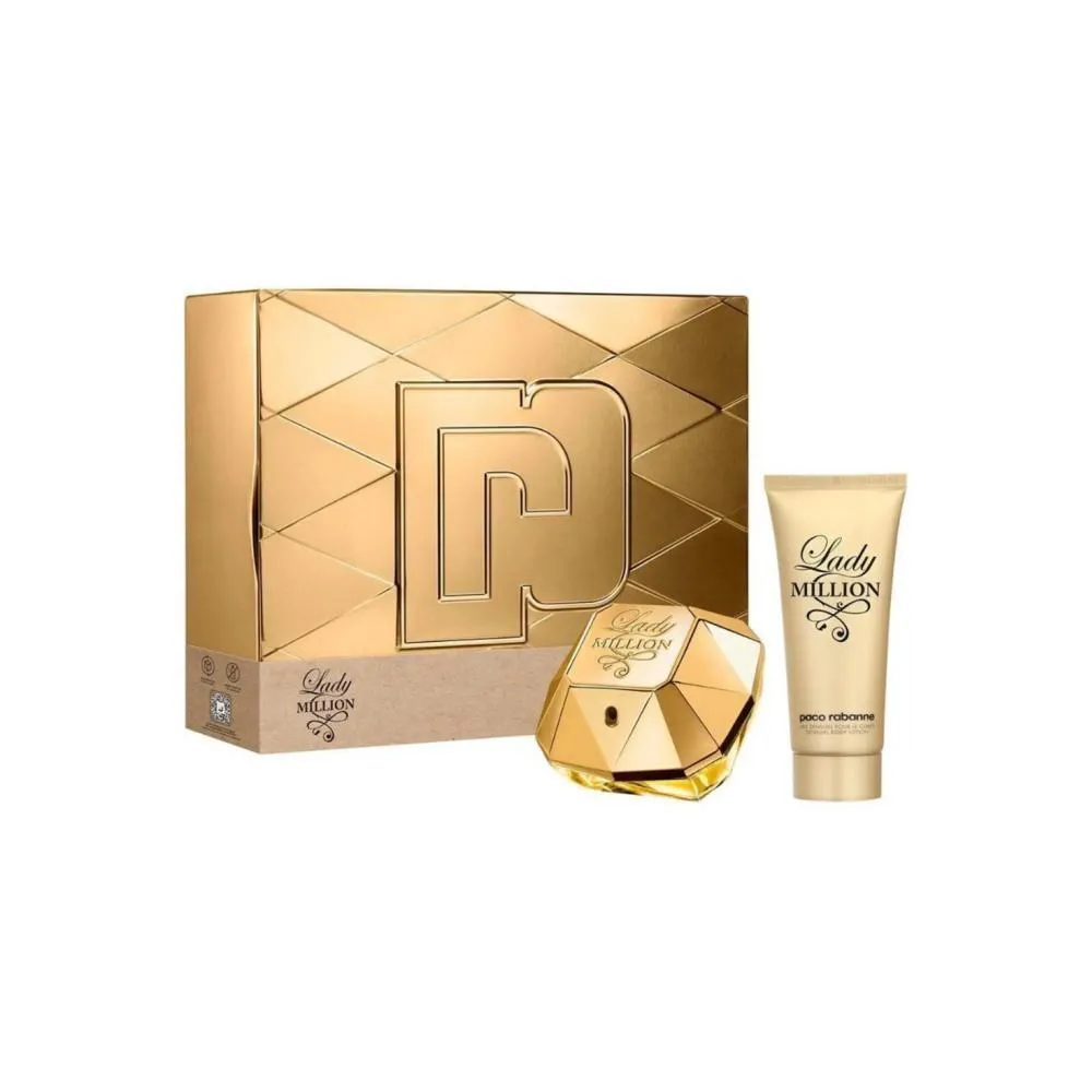 KIT PACO RABANNE LADY MILLION EAU DE PARFUM 80ML + BODY LOTION LADY MILLION 100ML