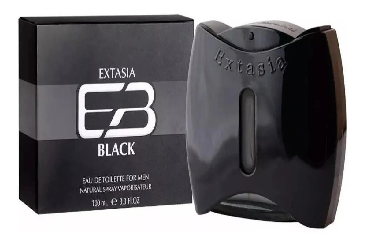 NEW BRAND EXTASIA BLACK FOR MEN EAU DE TOILETTE 100ML
