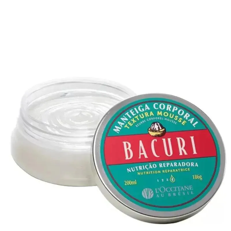 L´OCCITANE AU BRÉSIL MOUSSE ESFOLIANTE CORPORAL BACURI NUTRIÇÃO REPARADORA 200ML TEXTURA MOUSSE