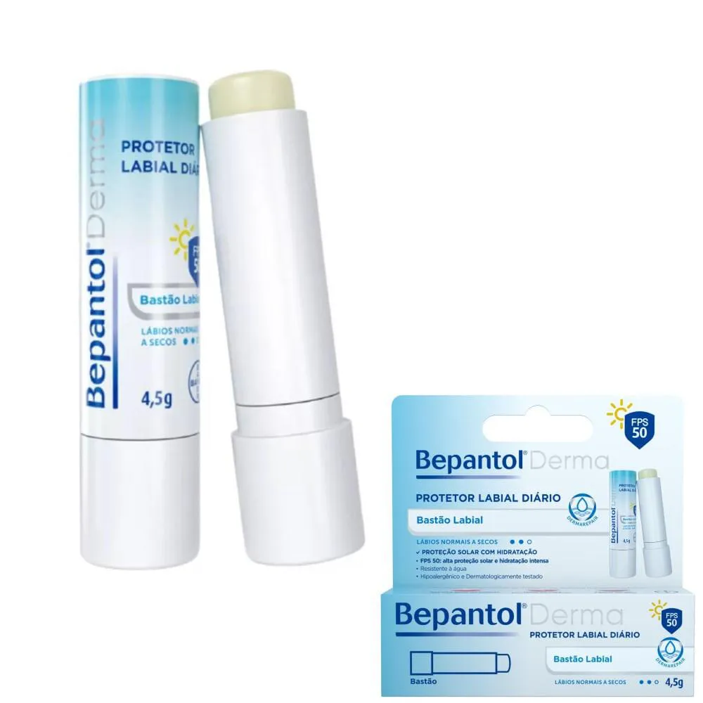 PROTETOR LABIAL DIáRIO DERMA HIDRATANTE COM FPS50 BEPANTOL
