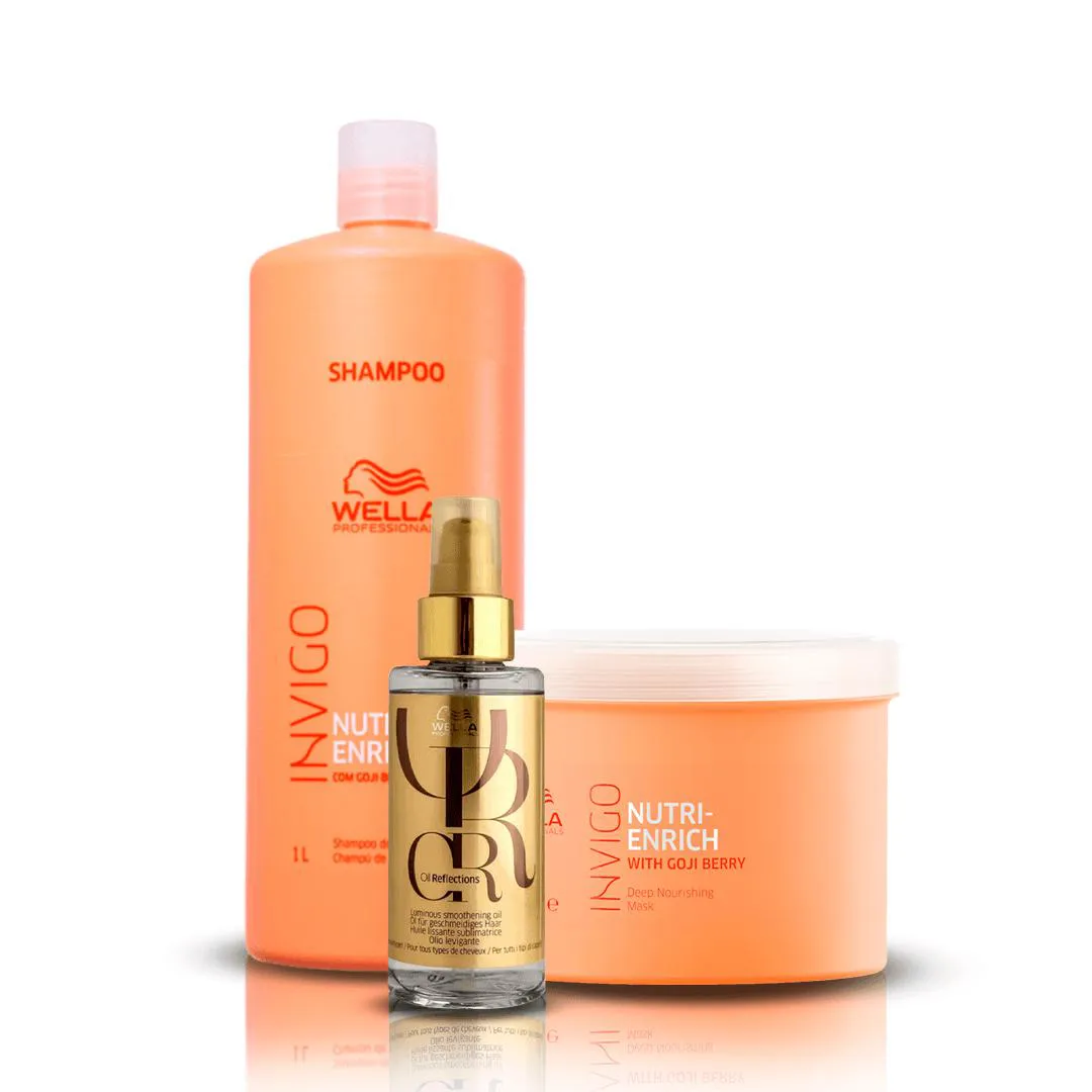 Kit Enrich Shampoo, Máscara E Oil Reflections - Wella