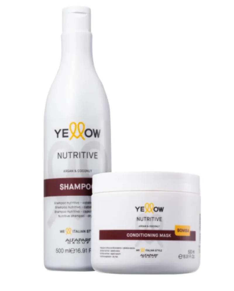 KIT NUTRITIVE SHAMPOO 500ML E MáSCARA 500ML - YELLOW
