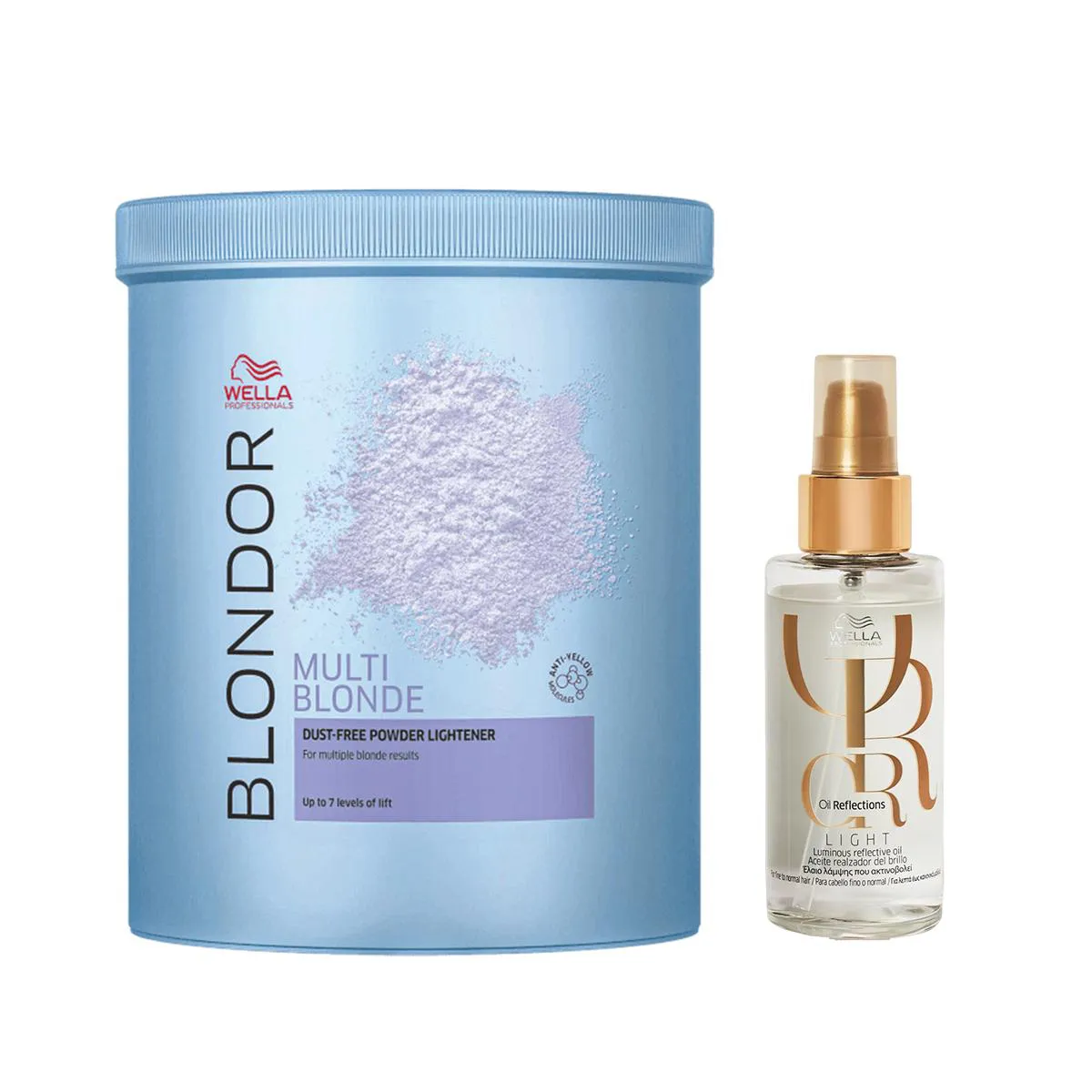 KIT Pó DESCOLORANTE BLONDOR 800G E OIL REFLECTIONS LIGHT 100ML