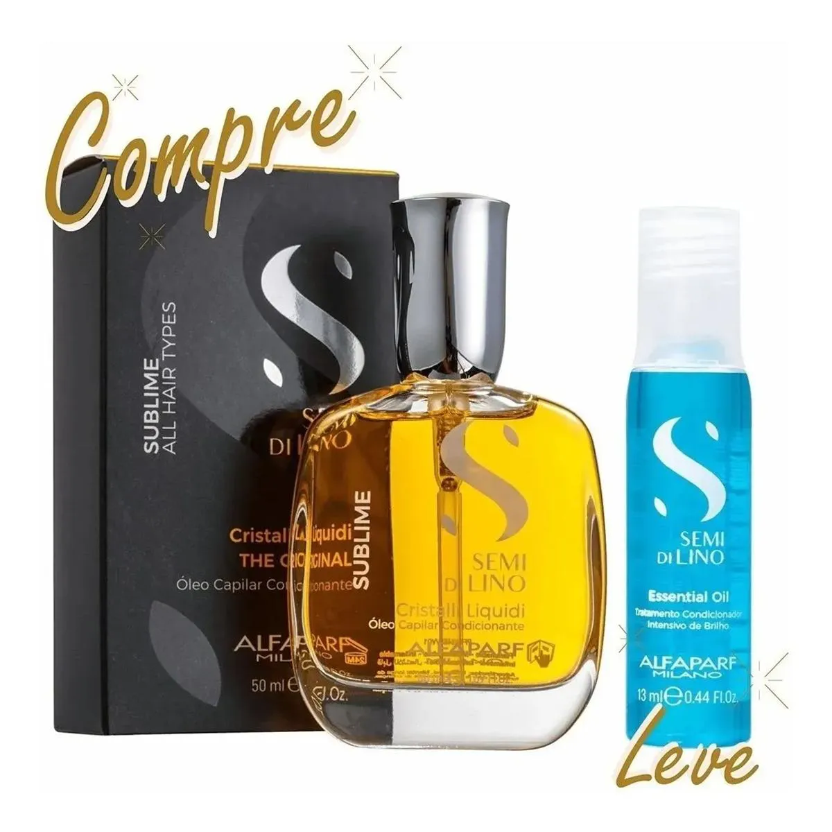 Óleo Semi Di Lino Cristalli Liquid 50ml + Ampola Brinde