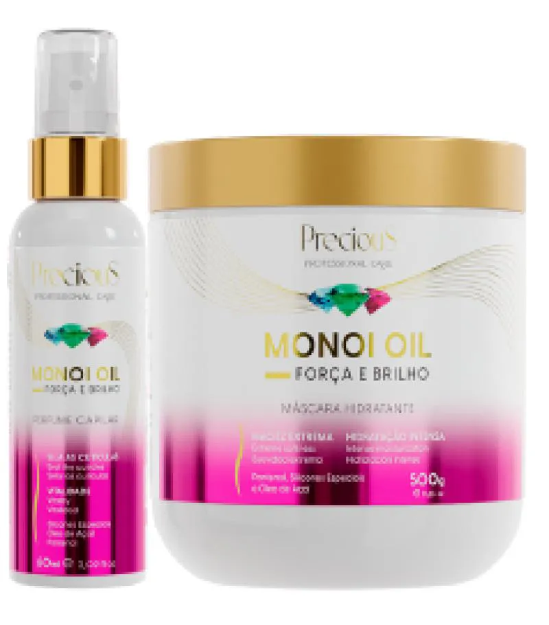 KIT MONOI OIL MASCARA HIDRATANTE 500GR + MONOI OIL PERFUME CAPILAR 60ML