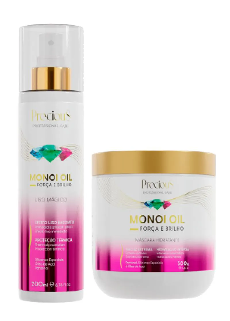 KIT MONOI OIL MASCARA HIDRATANTE 500GR + MONOI OIL LISO MAGICO 200ML