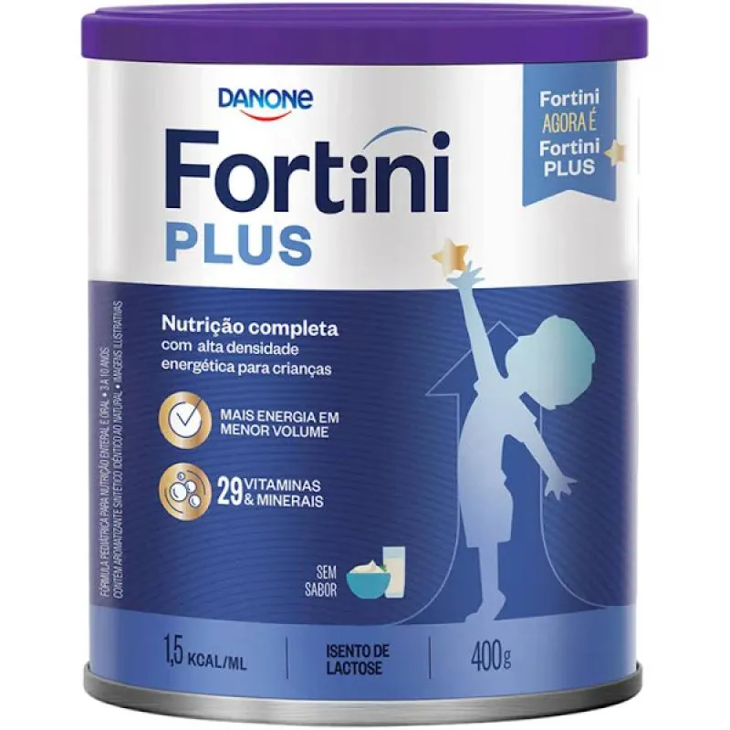 Fórmula Infantil Fortini Plus Danone Sem Lactose Sem Sabor 3 a 10 Anos 400g