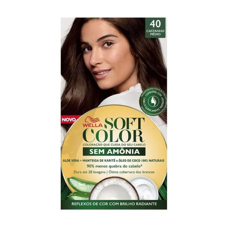 TINTA DE CABELO SOFT COLOR CASTANHO MéDIO 40 35G
