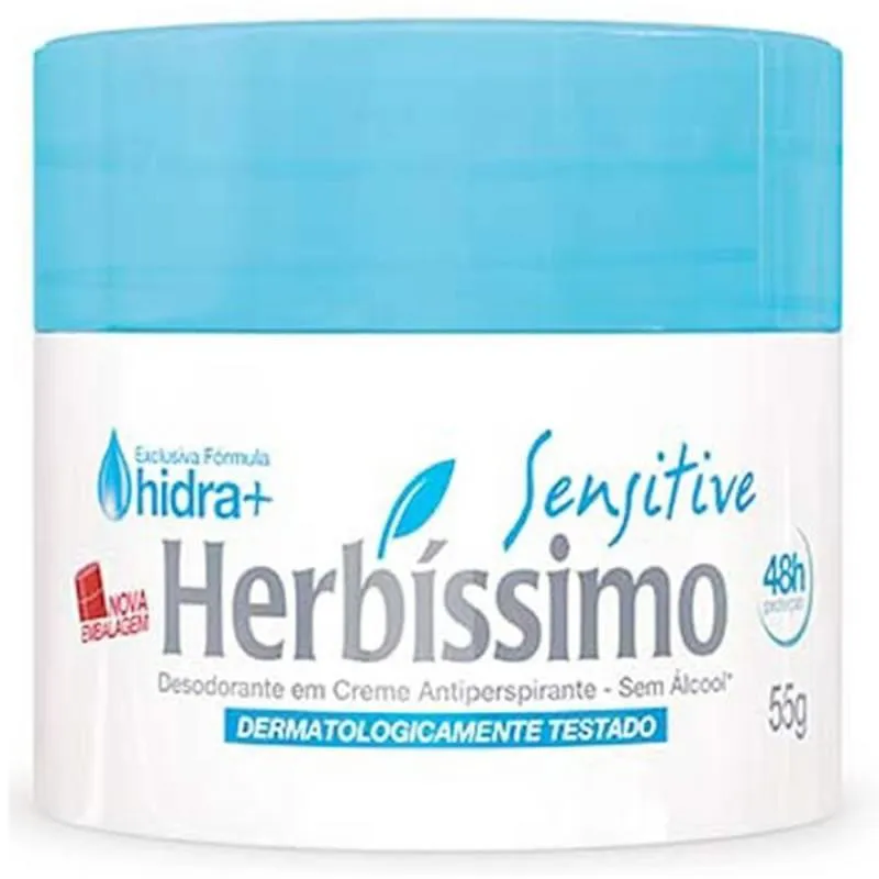 Desodorante Antitranspirante Creme Herbíssimo Sensitive 55g 