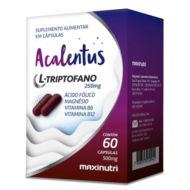 ACALENTUS L-TRIPTOFANO 250MG MAXINUTRI 60 CáPSULAS