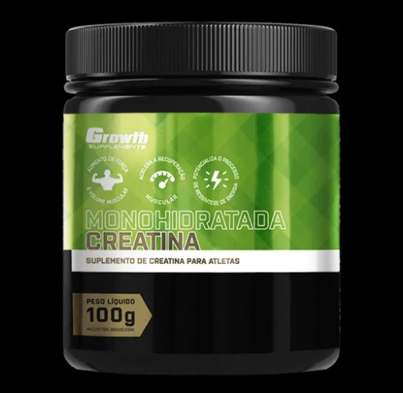 CREATINA MONOHIDRATADA GROWTH SUPPLEMENTS - 100G | Droga Raia