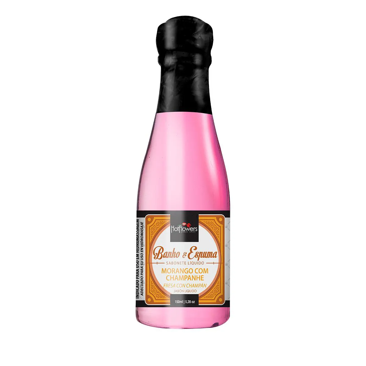 ESPUMA PARA BANHO BANHEIRA HIDROMASSAGEM OFURô SPA ESPUMANTE RELAXAMENTO AROMA MORANGO COM CHAMPANHE 150ML