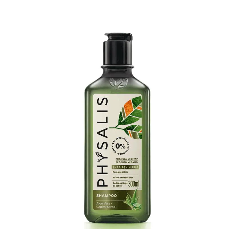 Shampoo Vegano Anticaspa Physalis Puro Equilíbrio 300ml