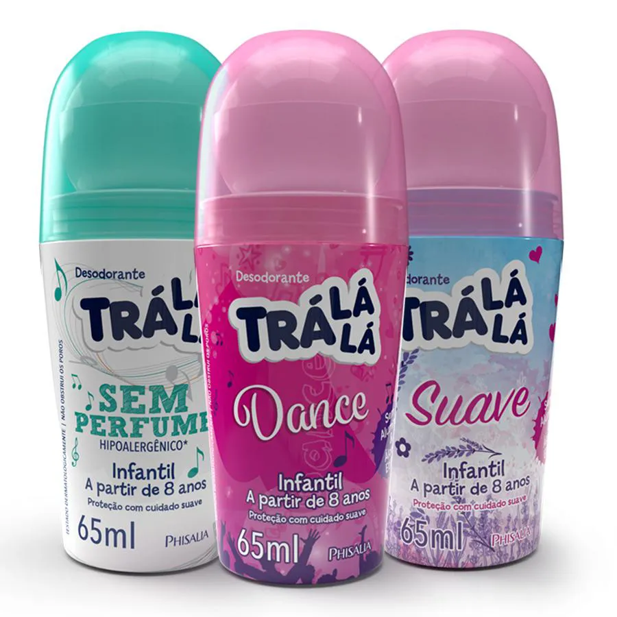 KIT DESODORANTE ROLL-ON TRá Lá Lá KIDS COLLECTION II (3 UNIDADES DE 65ML)