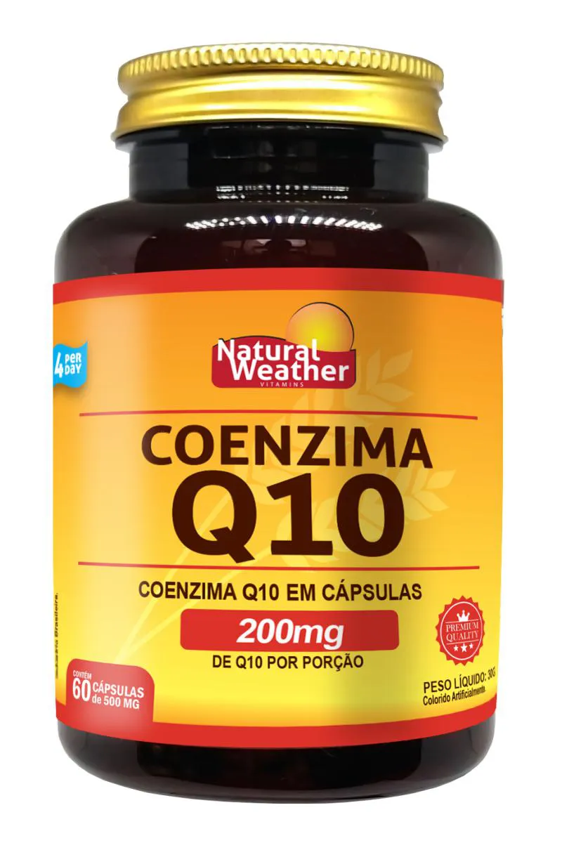 COENZIMA Q10 200 MG POR PORçãO - NATURAL WEATHER – 60 CáPSULAS