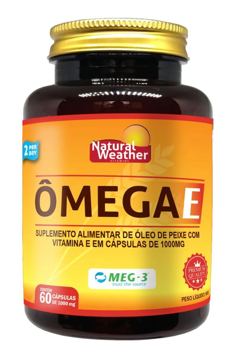 ÔMEGA E NATURAL WEATHER 60 CáPSULAS - ÔMEGA 3 ADICIONADO DE VITAMINA E