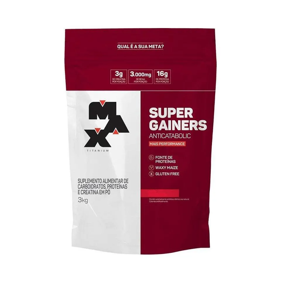 Hipercalórico Max Titanium Super Gainers Morango 3kg