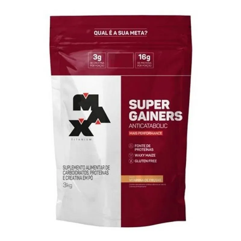 Hipercalórico Max Titanium Super Gainers Vitamina de Frutas 3kg
