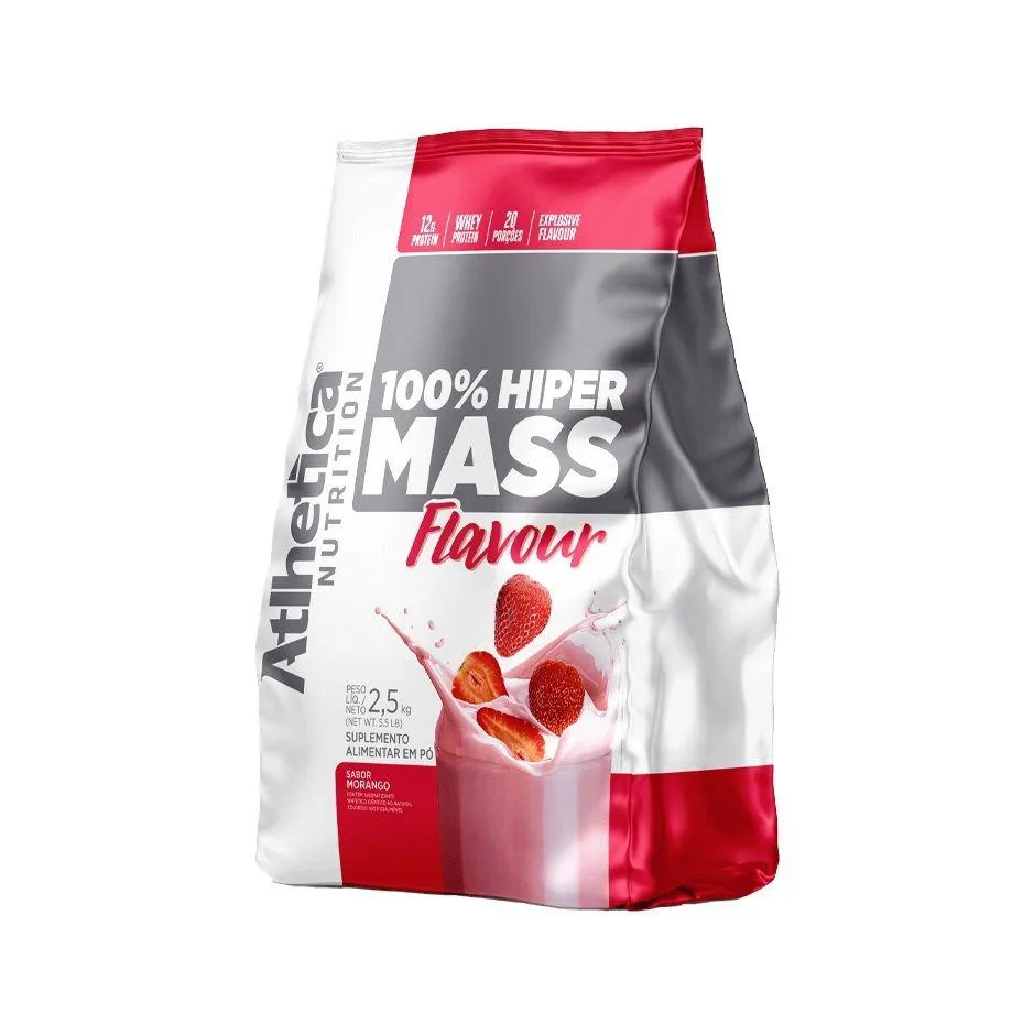 100% HIPER MASS FLAVOUR (2,5KG) - SABOR: MORANGO