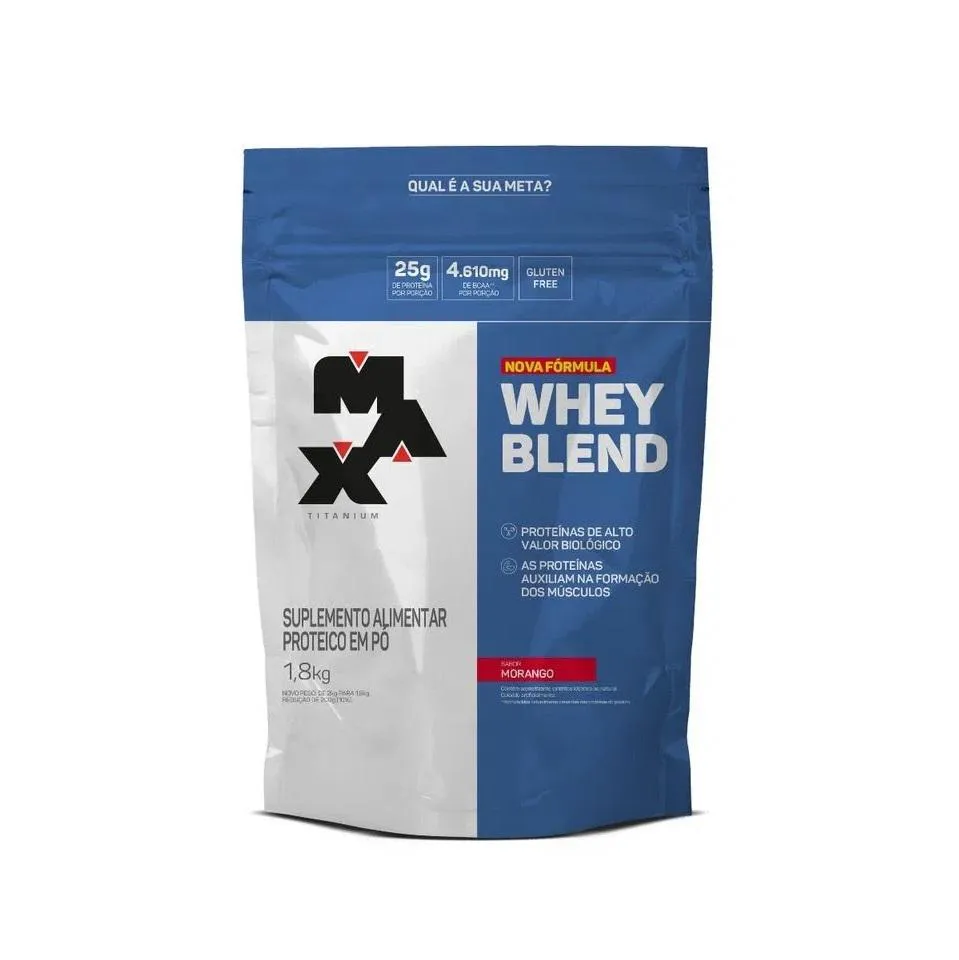 WHEY BLEND (1,8KG) - NOVA FóRMULA - SABOR: MORANGO