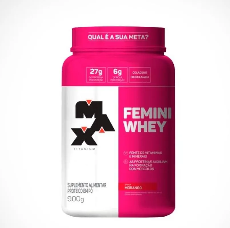 FEMINI WHEY (900G) - SABOR: MORANGO