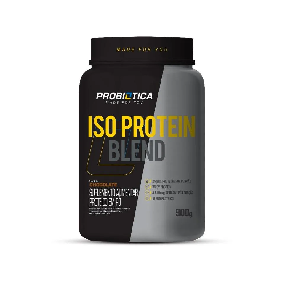 Whey Protein Probiótica Iso Protein Blend Chocolate 900g 