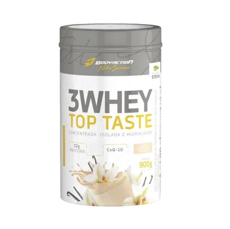 3 WHEY TOP TASTE (900G) - SABOR: BAUNILHA