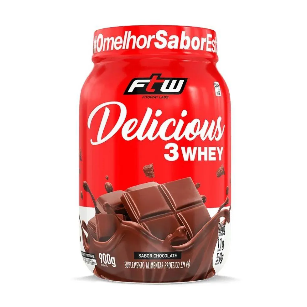 DELICIOUS 3WHEY (900G) - SABOR: CHOCOLATE