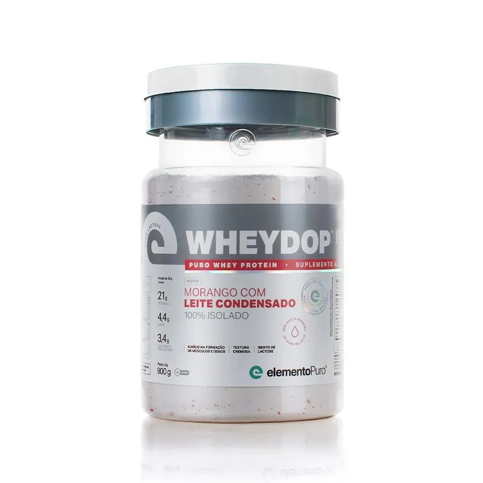 WHEYDOP ISO (900G) - SABOR: MORANGO C/ LEITE CONDENSADO