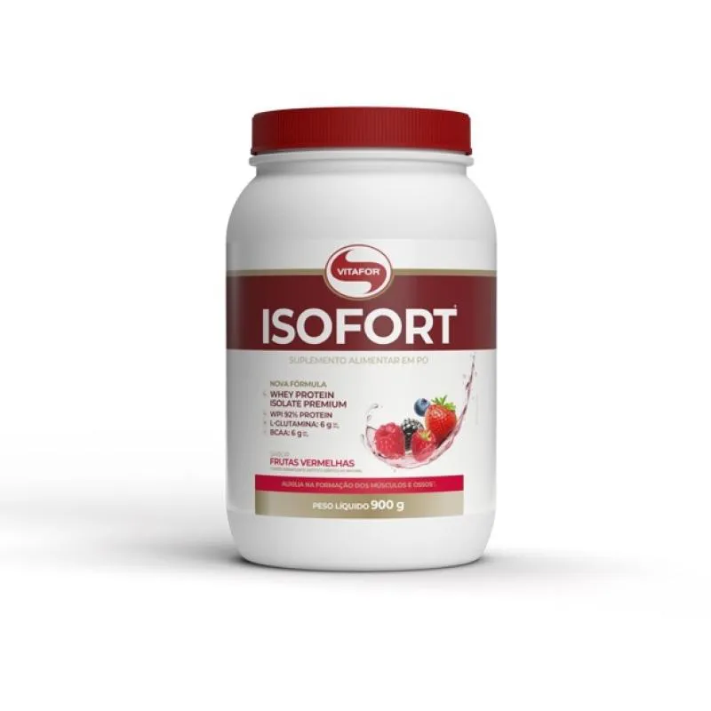 Whey Protein Isolada Vitafor ISOFort Frutas Vermelhas 900g