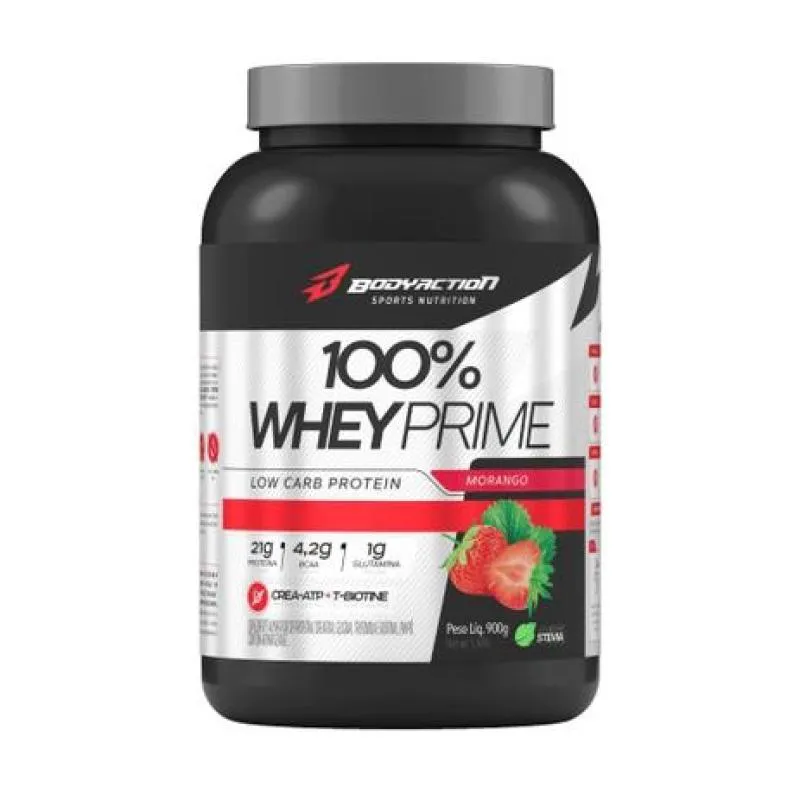 100% WHEY PRIME (900G) - SABOR: MORANGO