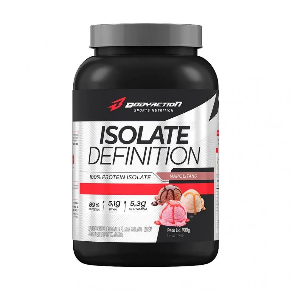 Proteína Isolada em Pó Body Action Isolate Definition Napolitano 900g 