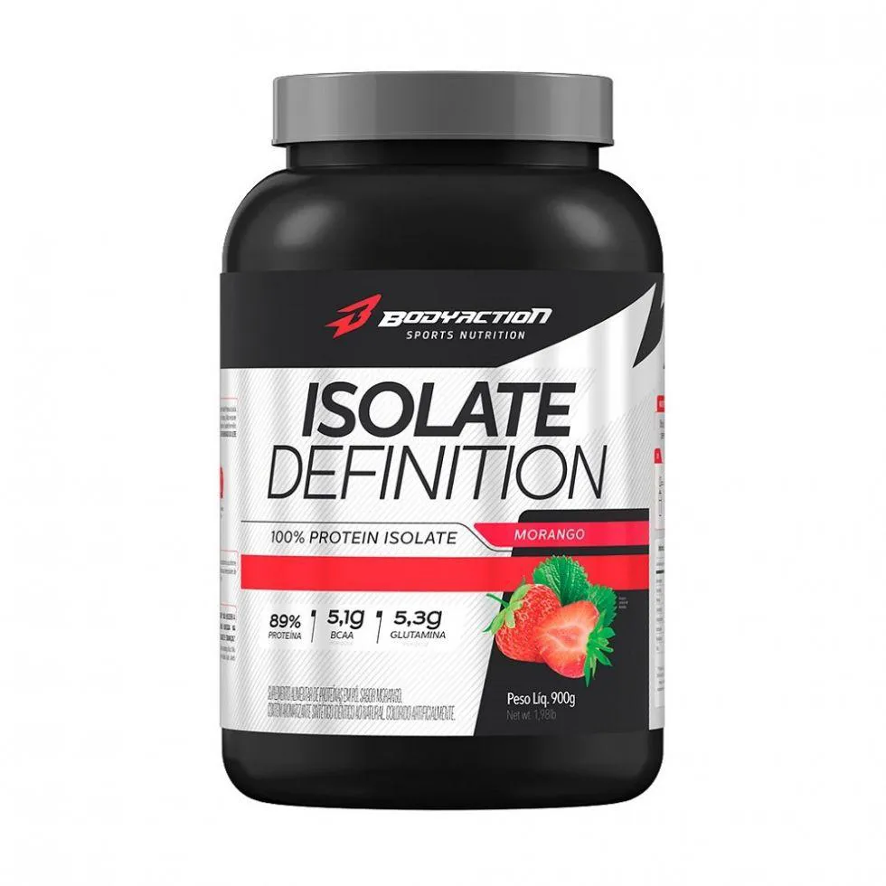 Proteína Isolada em Pó Body Action Isolate Definition Morango 900g 