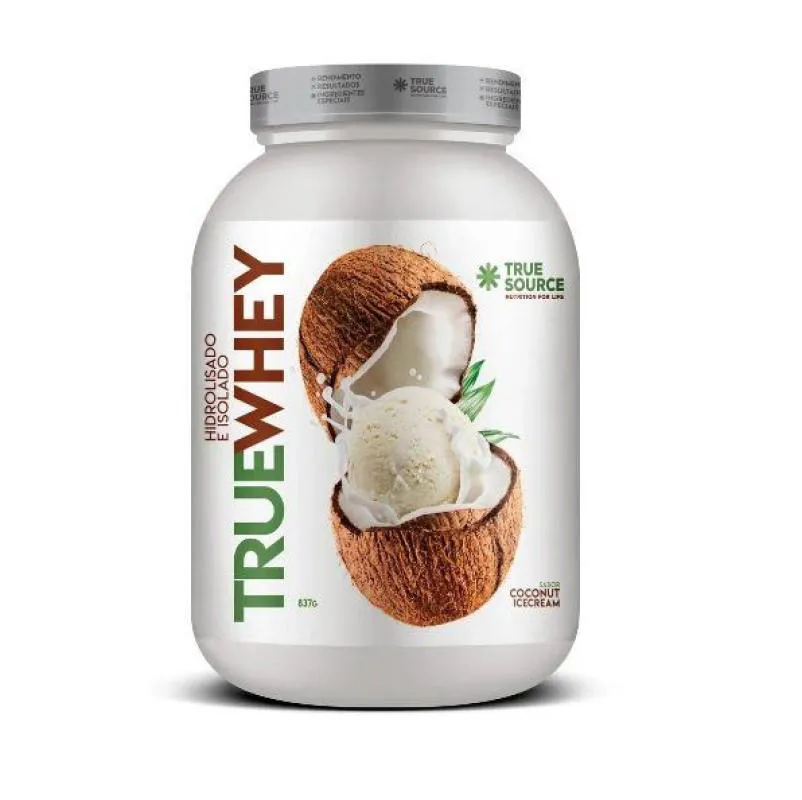 TRUE WHEY (837G) - HIDROLISADO E ISOLADO - SABOR: COCONUT ICECREAM
