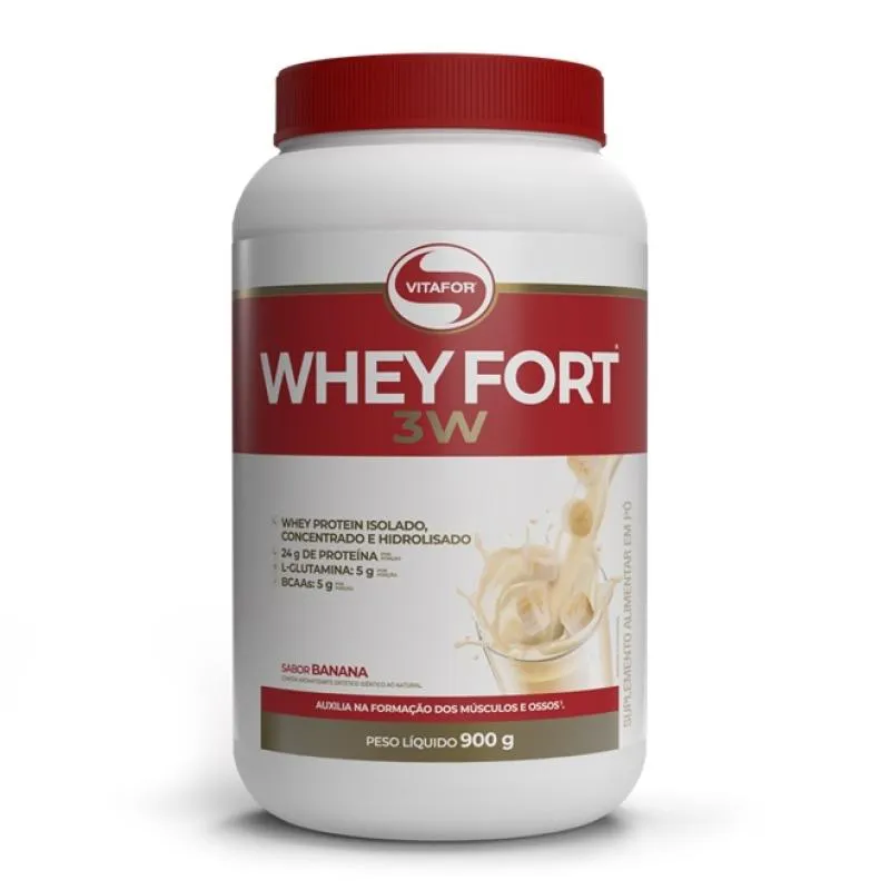 WHEY FORT 3W (900G) - SABOR: BANANA