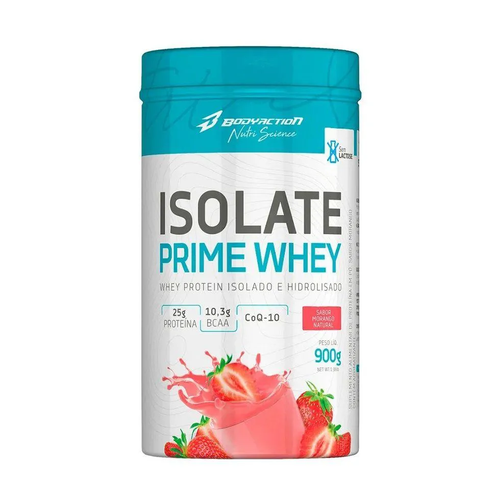 ISOLATE PRIME WHEY (900G) - SABOR: MORANGO
