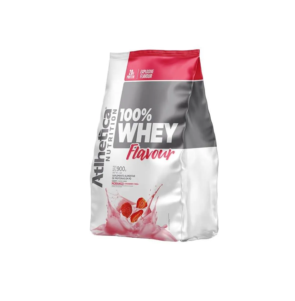 100% WHEY FLAVOUR REFIL (900G) - SABOR: MORANGO