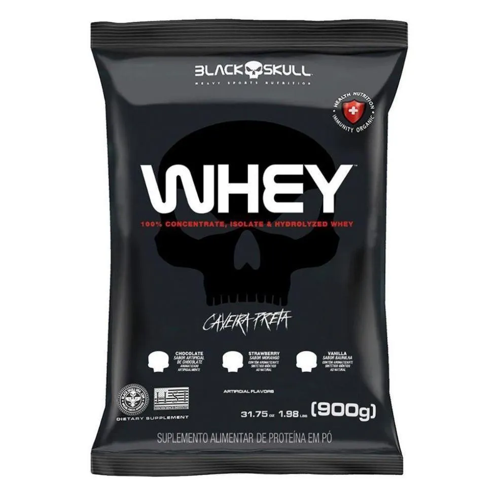 WHEY PROTEIN REFIL (900G) - NOVA FóRMULA - SABOR: MORANGO