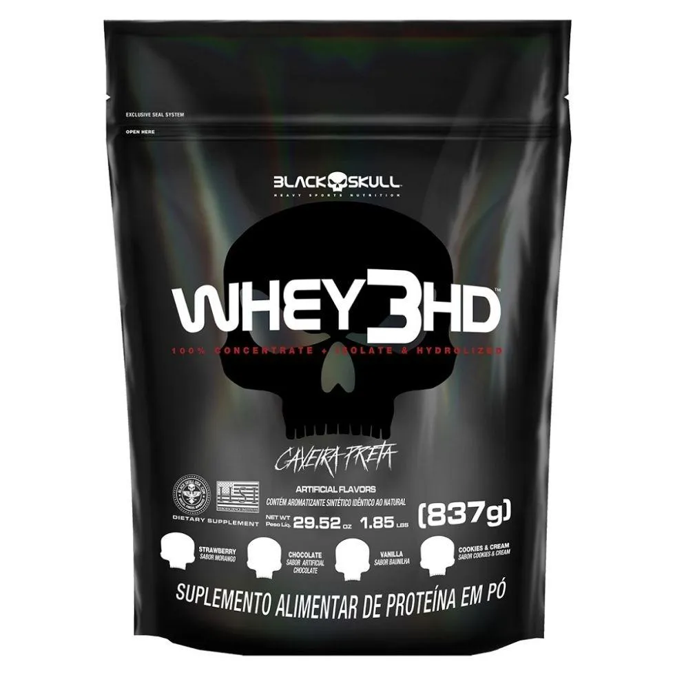 WHEY 3HD REFIL (837G) - NOVA FóRMULA - SABOR: COOKIES E CREAM