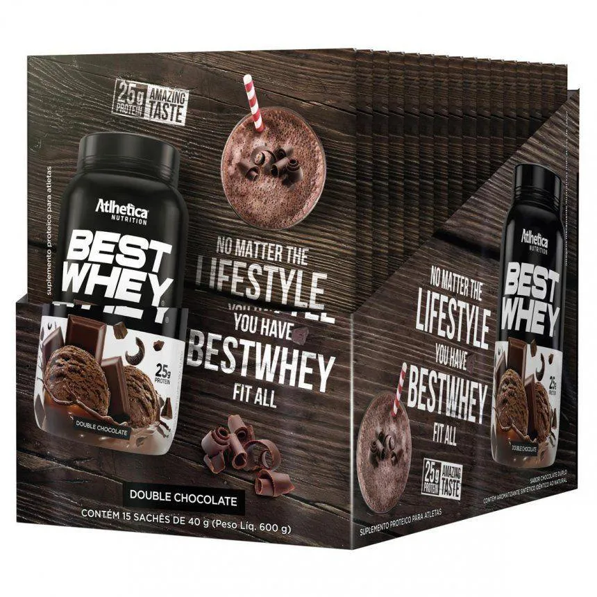BEST WHEY SACHê (DISPLAY COM 15 SACHêS - 35G) - SABOR: DOUBLE CHOCOLATE (SACHê 40G)